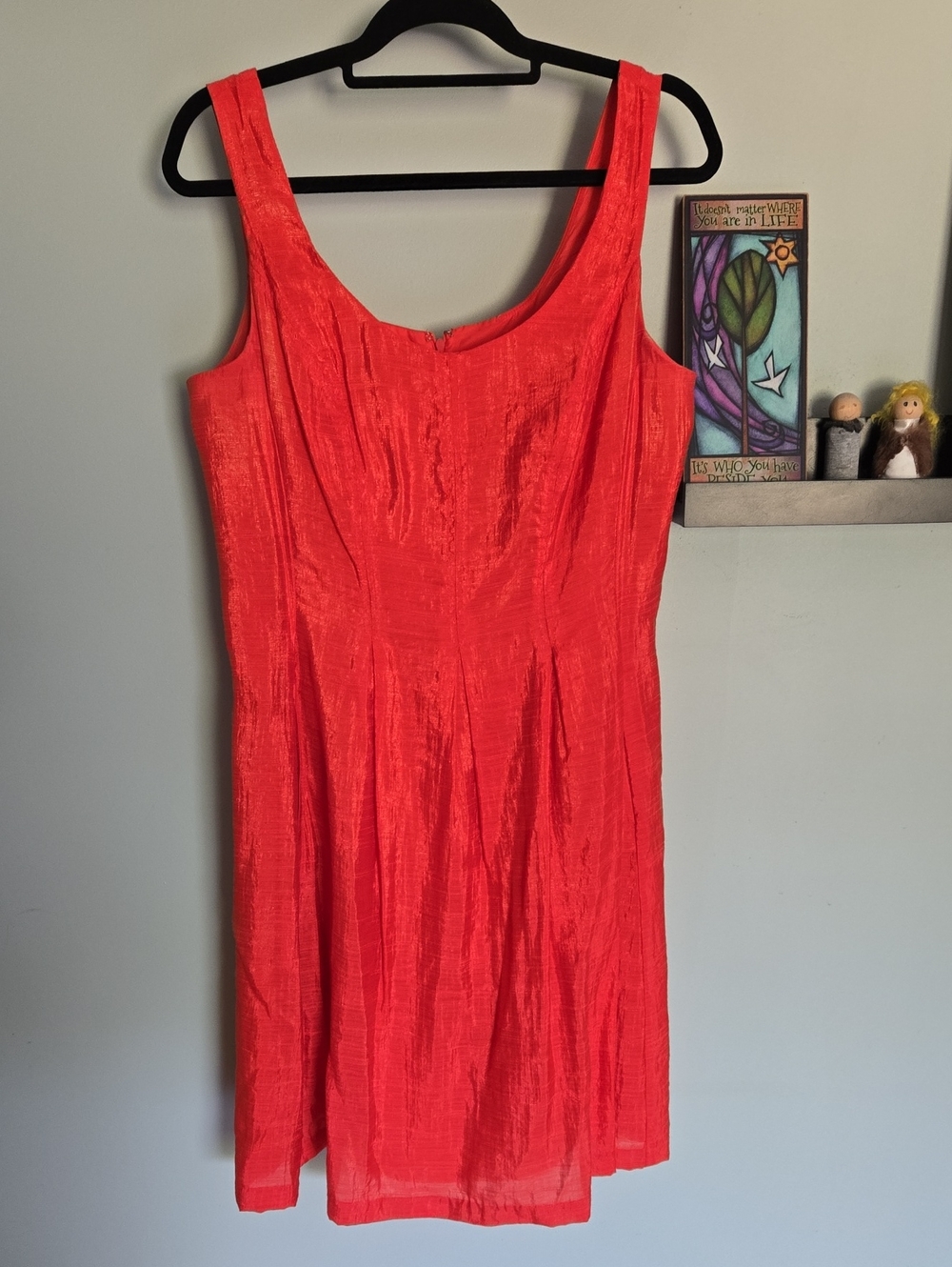 Nine West Sleeveless Coral-Orange Dress Sz 14